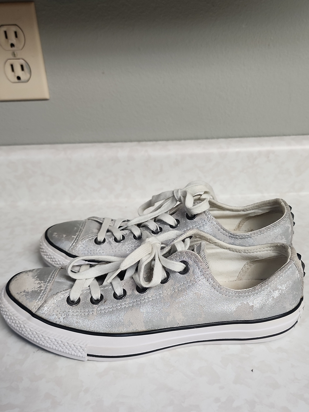 Converse all star hardware silver mouse Sneakers womens 8.5 number 1138